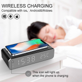 שעון מעורר עם טעינה אלחוטית – Electric LED 12/24H Alarm Clock With Phone Wireless Charger