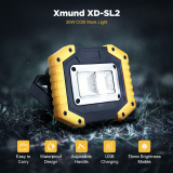 מנורת קמפינג נטענת – Xmund 30W USB LED COB Outdoor 3 Modes