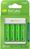 מטען 4 סוללות USB כולל 4 סוללות AA נטענות GP Recyko 2100mAh